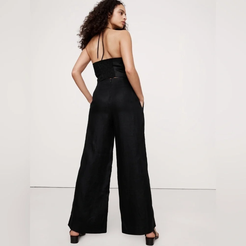 NEW! Banana Republic High-Rise Linen Wide-Leg Pant - 713500 🖥️8️⃣
